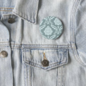 Rokoko-Damask-Kunst I Enteneiblau + Türkis Button (Beispiel)