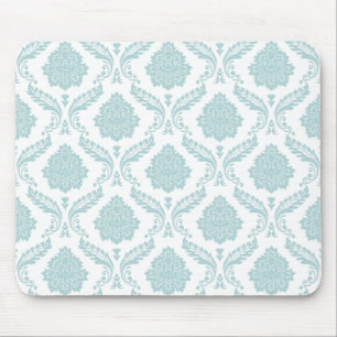 Rokoko-Damask-Wiederholungsmuster Entengrau auf We Mousepad