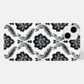 Rokoko-Damaskmuster Grau Schwarz Weiß Case-Mate iPhone Hülle (Rückseite (Horizontal))