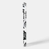 Rokoko-Damaskmuster Grau Schwarz Weiß Case-Mate iPhone Hülle (Rückseite / Links)