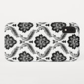 Rokoko-Damaskmuster Grau Schwarz Weiß Case-Mate iPhone Hülle (Rückseite (Horizontal))
