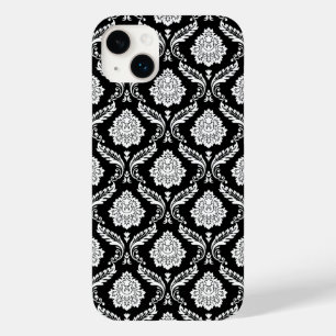 Rokoko-Damaskmuster Weiß auf Schwarz Case-Mate iPhone 14 Plus Hülle