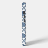 Rokoko-Damaskus-Muster Blau auf Weiß Case-Mate iPhone Hülle (Rückseite / Links)