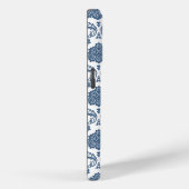 Rokoko-Damaskus-Muster Blau auf Weiß Case-Mate iPhone Hülle (Rückseite / Rechts)