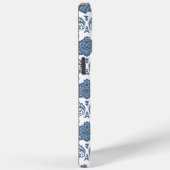 Rokoko-Damaskus-Muster Blau auf Weiß Case-Mate iPhone Hülle (Rückseite / Rechts)