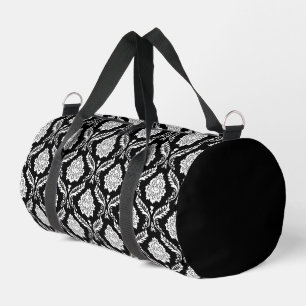 Rokoko-Damaskus-Wiederholungsmuster Weiß auf Schwa Duffle Bag
