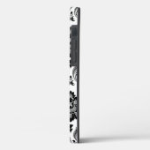 Rokoko-Damaskusmuster Grau Schwarz Weiß Case-Mate iPhone Hülle (Rückseite / Links)