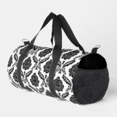 Rokoko-Damaskusmuster Schwarz auf Weiß Duffle Bag (Rechte Ecke)