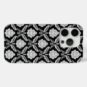 Rokoko-Damaskusmuster Weiß auf Schwarz  Case-Mate iPhone Hülle (Rückseite (Horizontal))