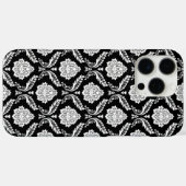Rokoko-Damaskusmuster Weiß auf Schwarz  Case-Mate iPhone Hülle (Rückseite (Horizontal))