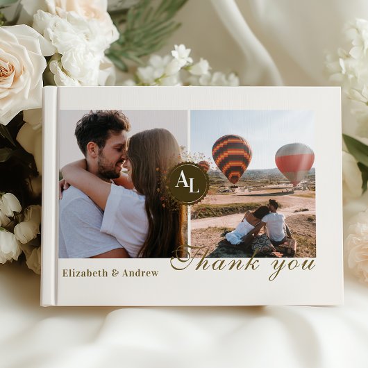 Rokoko Floral Antique Frame Wedding Foto Gästebuch