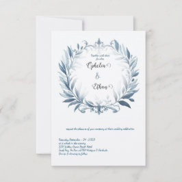 Rokoko Floral Border Hochzeit Einladung