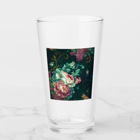 Rokoko Floral Decoration Glass Tumbler (Vorderseite)