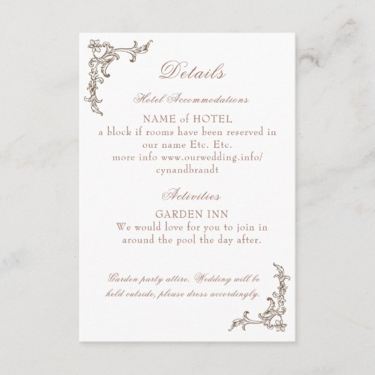 Rokoko Florentine Monochrome Begleitkarte (Vorderseite)