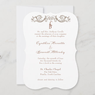 Rokoko Florentine Monochrome Einladung