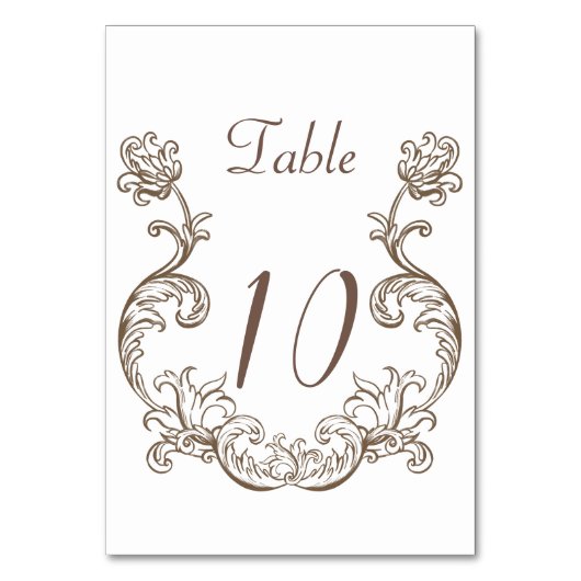 Rokoko Florentine Monochrome Tischnummer (Vorderseite)