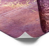 Rokoko Französische Lila PfauenPrint Poster (Ecke)