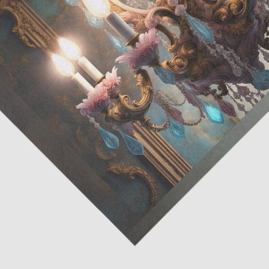 Rokoko French Chandelier 2 Decoupage Paper Seidenpapier (Ausschnitt)