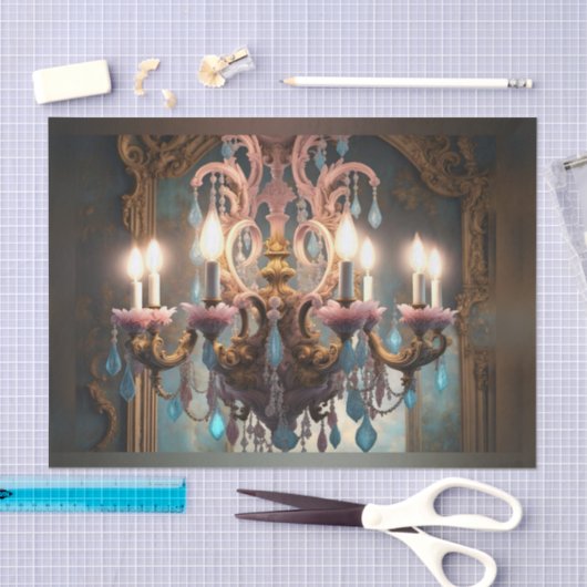 Rokoko French Chandelier 2 Decoupage Paper Seidenpapier (Handwerk)