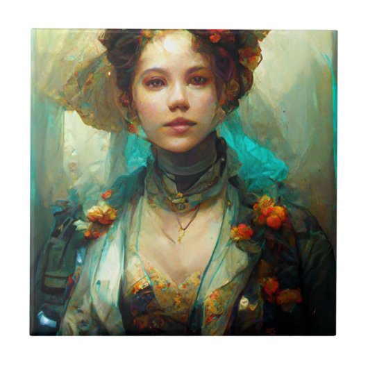 Rokoko Future SciFi Fantasy Fliese (Vorderseite)