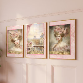 Rokoko-Glamour & Allure Rosa Decoupage 1 Geschenkpapier Set