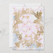 Rokoko Gold Filigree Bridal Dusche Einladung (Rückseite)