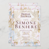 Rokoko Gold Filigree Bridal Dusche Einladung (Vorne/Hinten)