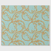 Rokoko golden Elemente nahtlos Muster. Gold-Text Geschenkpapier (Flach)