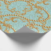 Rokoko golden Elemente nahtlos Muster. Gold-Text Geschenkpapier (Ecke)