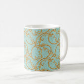 Rokoko golden Elemente nahtlos Muster. Gold-Text Kaffeetasse (VorderseiteRechts)