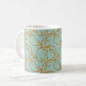 Rokoko golden Elemente nahtlos Muster. Gold-Text Kaffeetasse (Vorderseite Links)