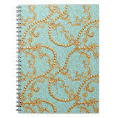 Rokoko golden Elemente nahtlos Muster. Gold-Text Notizblock (Vorderseite)