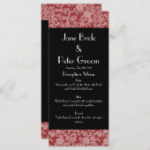 Rokoko-Hochzeit, Menü/Programmkarte Menükarte (Vorne/Hinten)