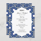 Rokoko Indigo Beautiful Blue Wedding Menu (Vorne/Hinten)