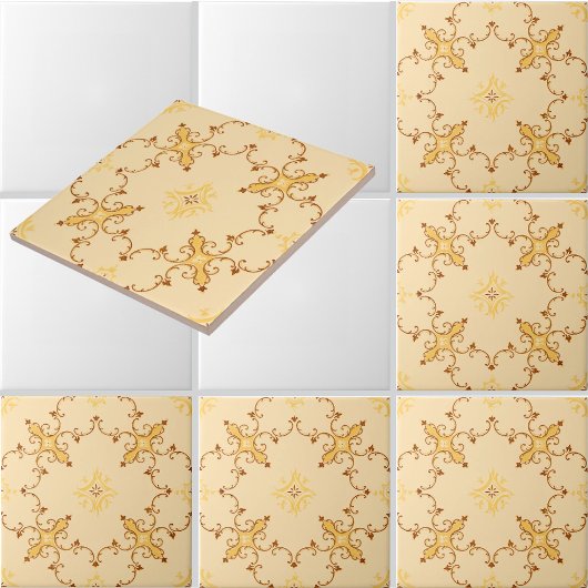 Rokoko-inspiriertes Blatt-Rollen-Muster Fliese