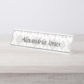 Rokoko Lace Namplate Schreibtischnamensplakette (Vorderseite )