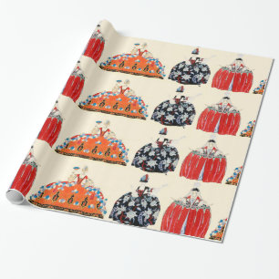 ROKOKO LADIES ART DECO FASHION COSTUME DESIGN GESCHENKPAPIER