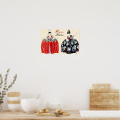 ROKOKO LADIES SCHÖNHEIT, MODERNES KOSTENDESIGNER POSTER (Küche)