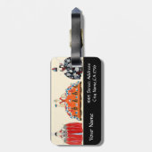 ROKOKO LADY ART DECO FASHION COSTUME MONOGRAM GEPÄCKANHÄNGER (Rückseite vertikal)