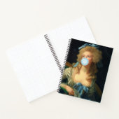Rokoko Lady mit Blue Bubblegum Spiral Notebook Notizblock (Innenseite)