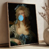 Rokoko Lady mit Bubblegum Altered Art Print Poster