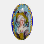 ROKOKO LADY MIT PINK ROSES KERAMIK ORNAMENT (Rechts)