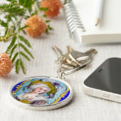 ROKOKO LADY MIT PINK ROSES SCHLÜSSELANHÄNGER (Seite)