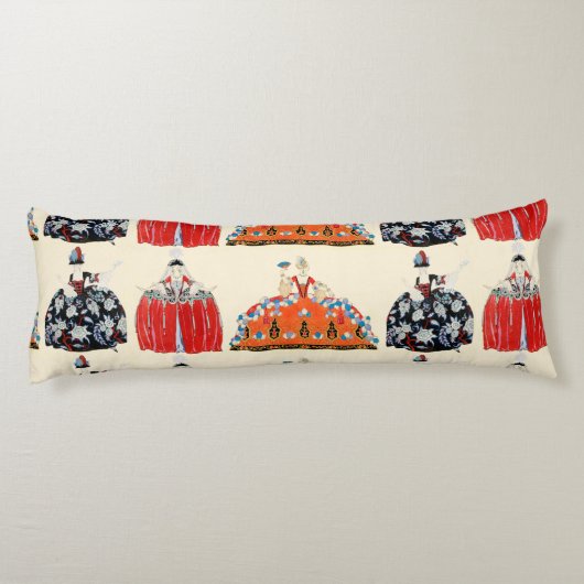 ROKOKO LADY SCHAUTY, FASHION COSTUME DEKO SEITENSCHLÄFERKISSEN (Rückseite)