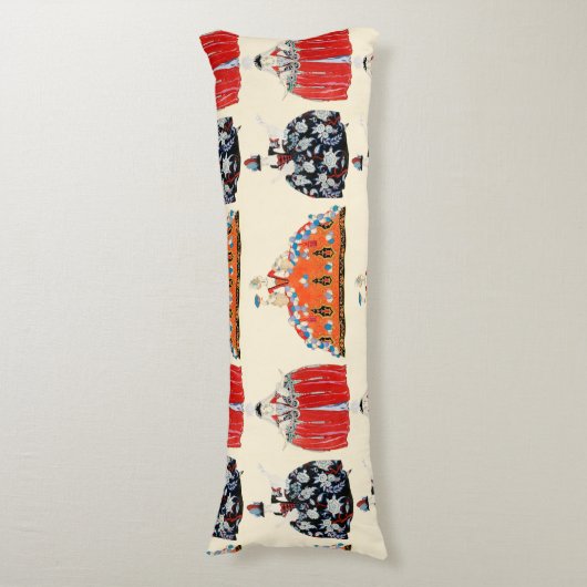 ROKOKO LADY SCHAUTY, FASHION COSTUME DEKO SEITENSCHLÄFERKISSEN (Vorderseite Vertikal)