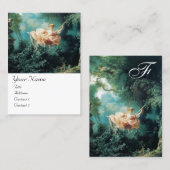 ROKOKO LADY ÜBER DAS SCHWIMMMONOGRAM - Grünrosa We Visitenkarte (Vorne/Hinten)