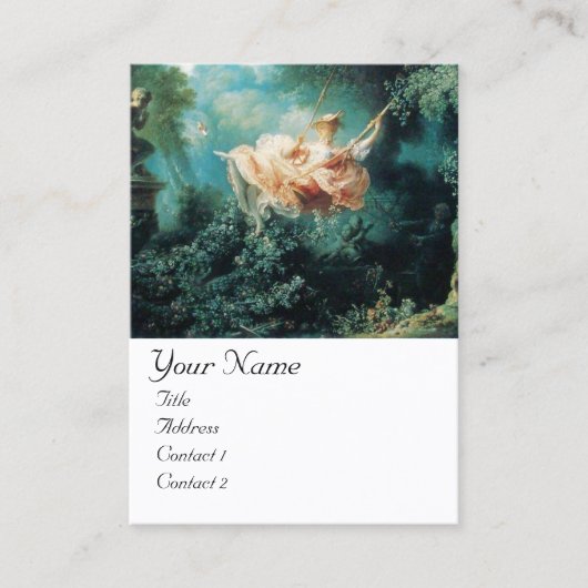 ROKOKO LADY ÜBER DAS SCHWIMMMONOGRAM - Grünrosa We Visitenkarte (Vorderseite)