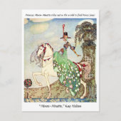 Rokoko märchenhafte Prinzessin reiten Postkarte (Vorderseite)