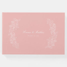 Rokoko Marie Antoinette Pink Botanisches Wappen Gästebuch