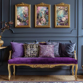 Rokoko Mary Antoinette Vibrant Barockportrait Seidenpapier